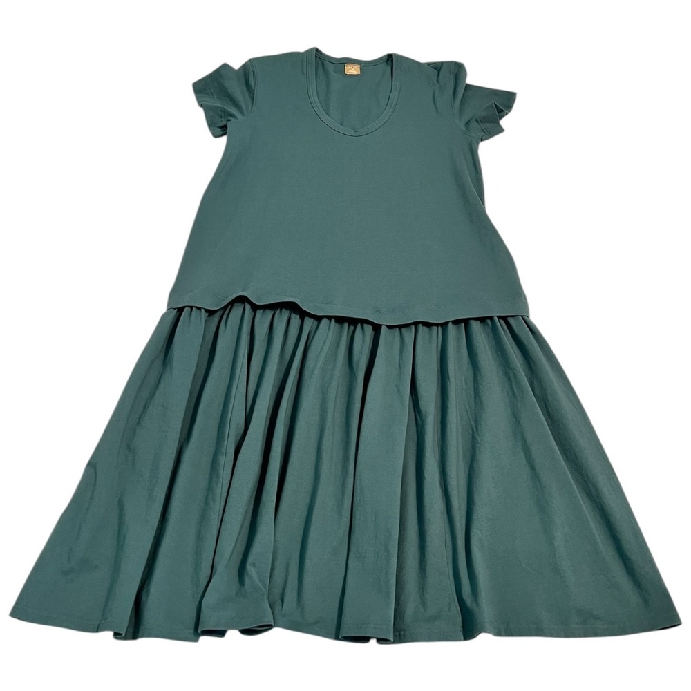 Free People Herron Drop Waist Maxi Dress Small Cotton Tiered Boho Green‎ - Picture 14 of 14